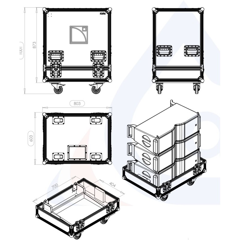 FLIGHT CASE POUR 03 X KARA L-ACOUSTICS